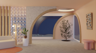 Dune view living room Daylight Background